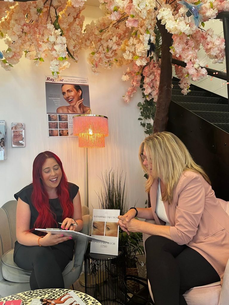 client consultation at hayley;s laser hair removal clinic